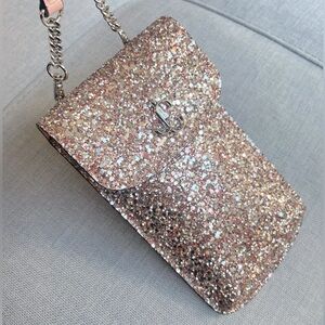 NWT Jimmy Choo Varenne Glitter Cell Phone Case/